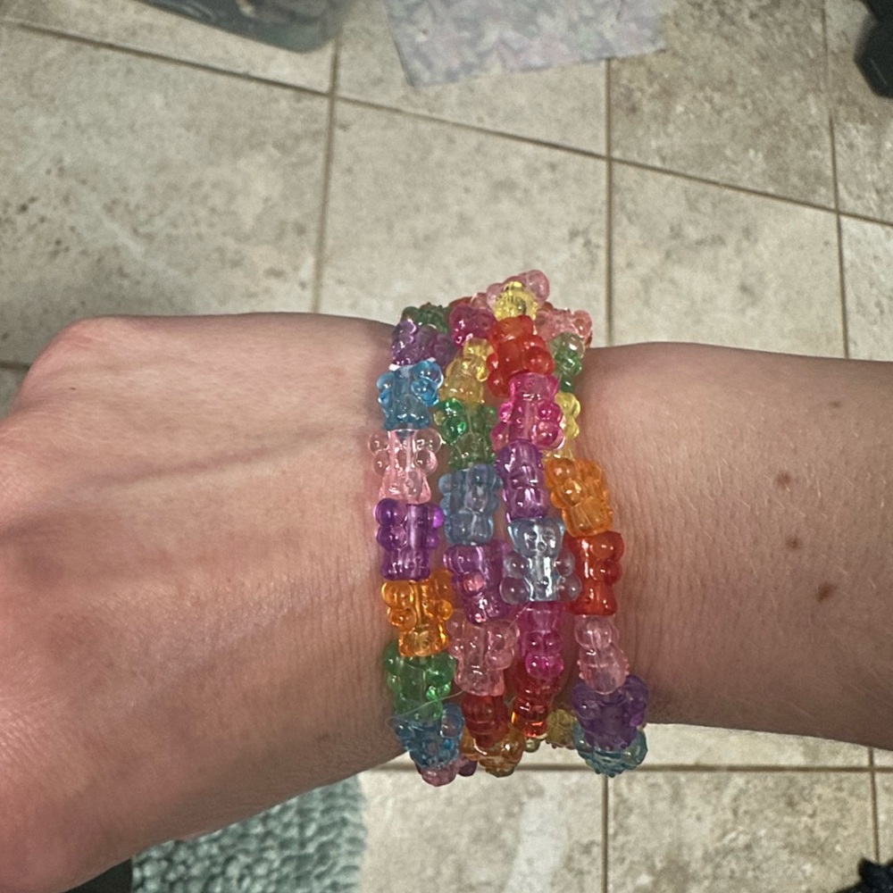 Colorful Gummy Bear Beaded Bracelet Stack